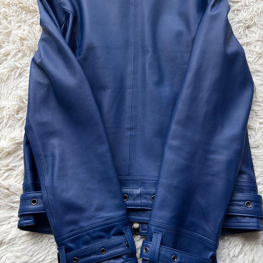 (美品) SCHAFFEN シングル ライダースジャケット ラムレザー ベルト