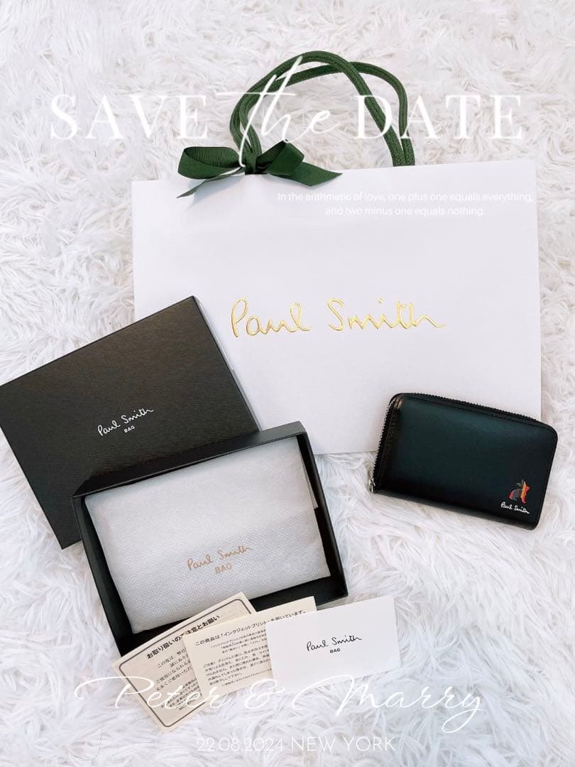 新品 ポールスミス マーケトリーブライトストライプラビット カード&ケース