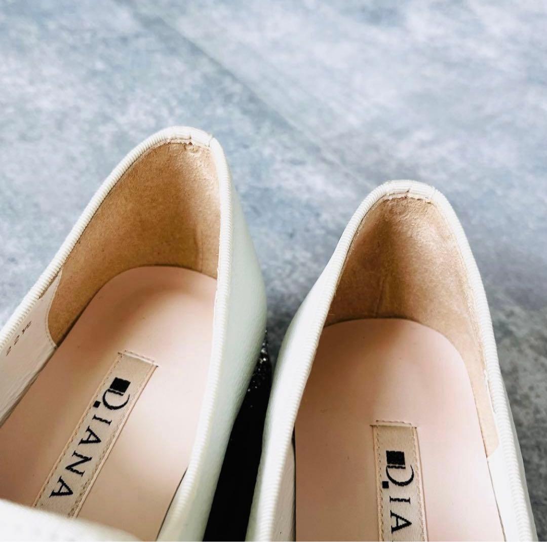 未使用　DIANA 本革タッセルレザー厚底ローファー　グリッター