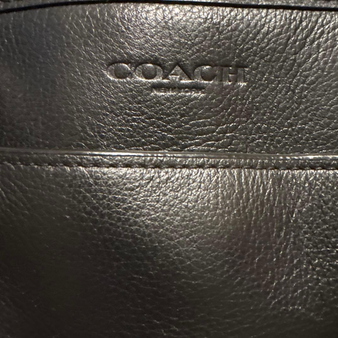 COACHメトロポリタン　ブラックレザービジネストートバッグ
