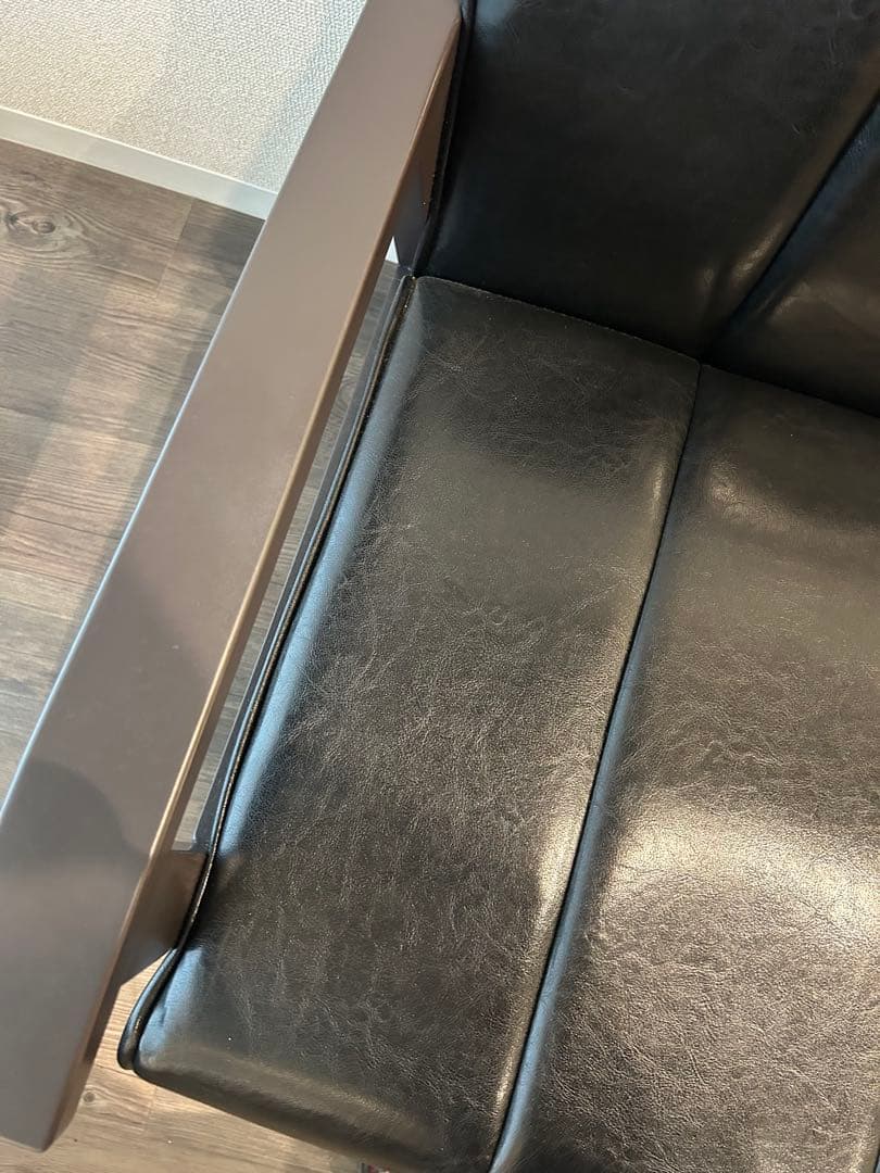 黒 合成皮革 ソファ