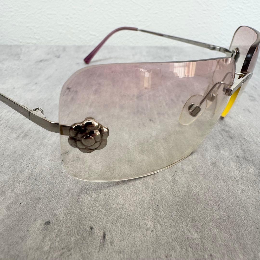 【美品】シャネル CHANEL サングラス カメリア ツーポイント カラーレンズ