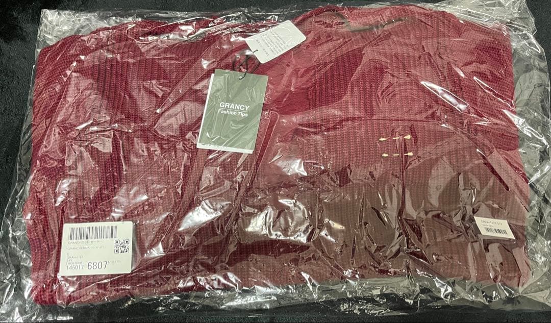 【GRANCY】ピアスダメージニット レッド s