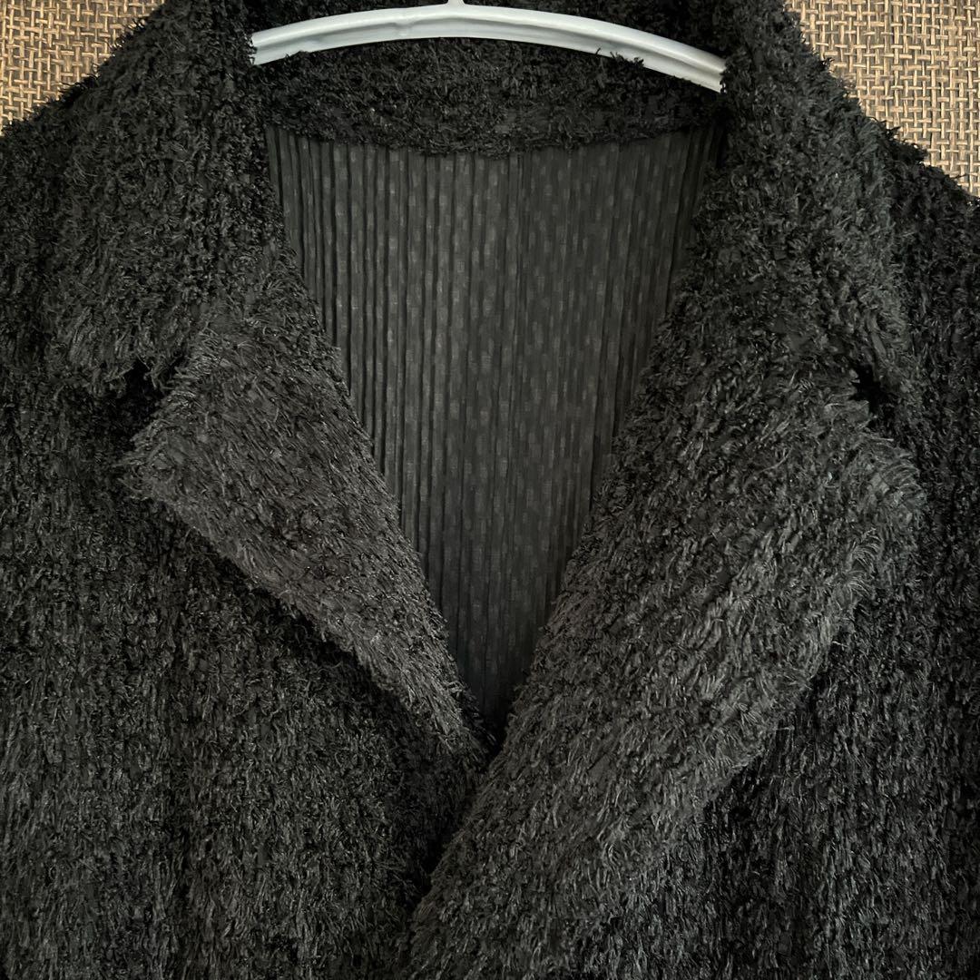 ISSEY MIYAKE シャギー ジャケット プリーツプリーズ ブラックM