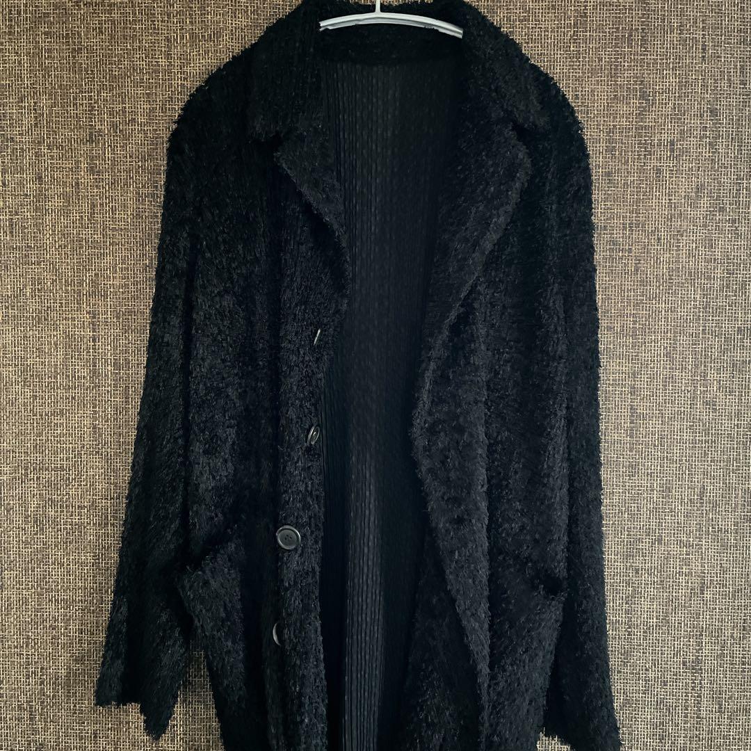 ISSEY MIYAKE シャギー ジャケット プリーツプリーズ ブラックM