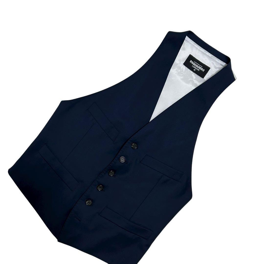 極美品　DSQUARED2 ベスト　スーツ　ジレ　裏地ロゴ　イタリア製