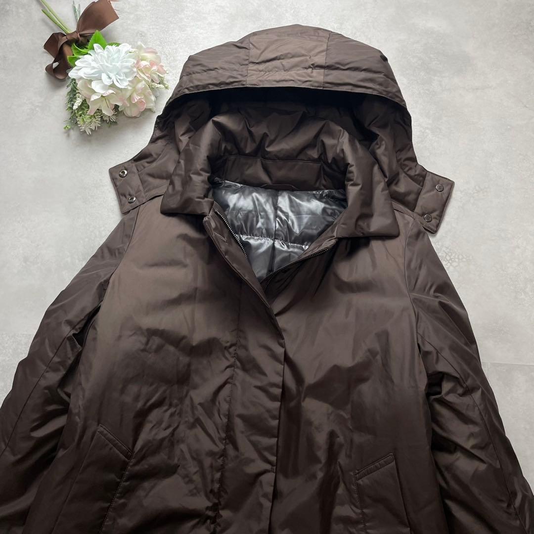 高級感✨マッキントッシュロンドン ロングダウンコート ブラウン 38 フード付き