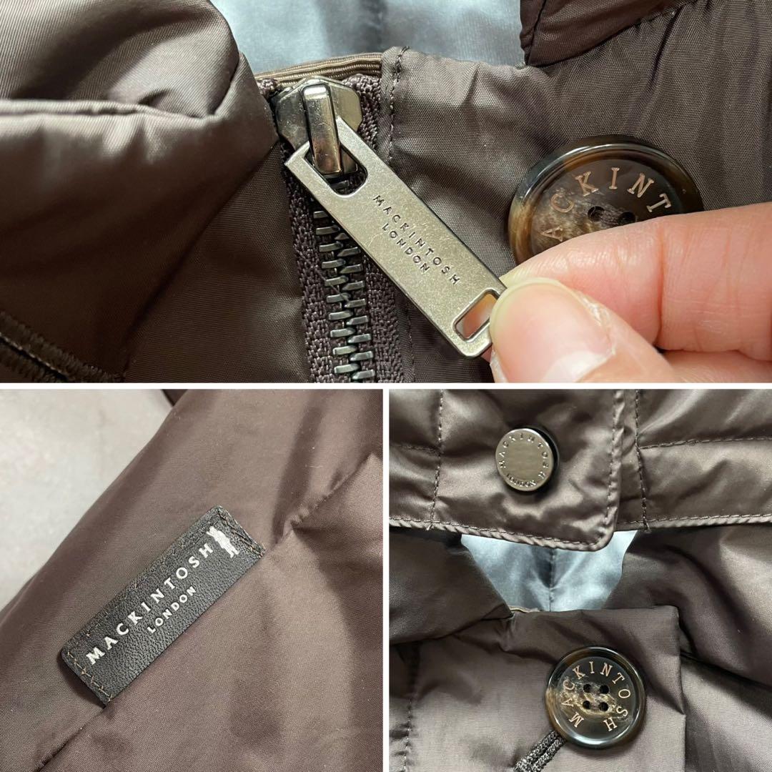 高級感✨マッキントッシュロンドン ロングダウンコート ブラウン 38 フード付き