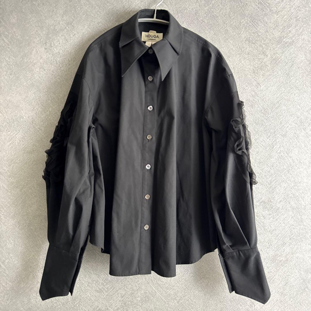 【最終価格】HOUGA ブラックシャツ バルーンスリーブ