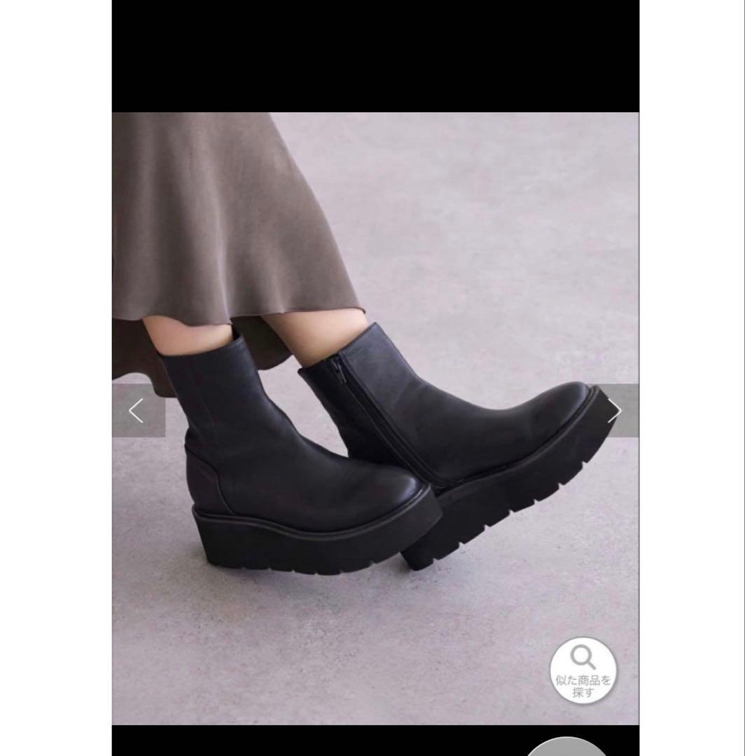 新品同様　BEARDSLEY レザー ミドルブーツブラック　36