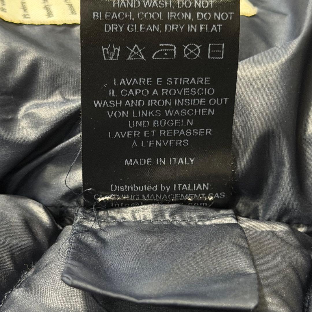 Bark バーク 鬼ワッフル編み ダウンジャケット ネイビー 異素材