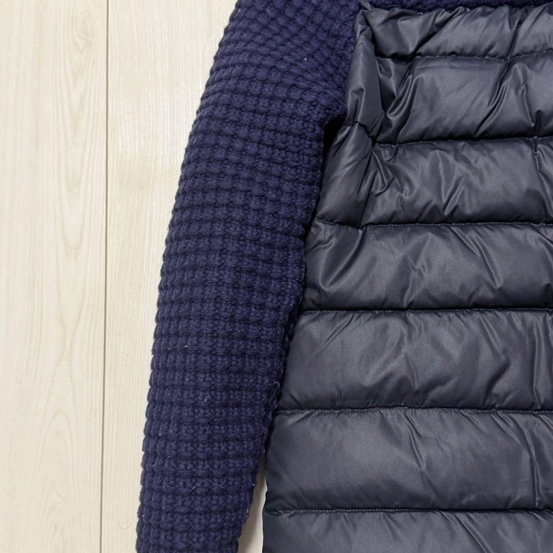 Bark バーク 鬼ワッフル編み ダウンジャケット ネイビー 異素材