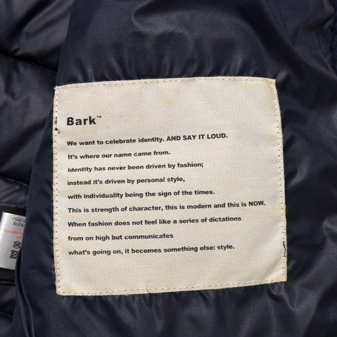 Bark バーク 鬼ワッフル編み ダウンジャケット ネイビー 異素材