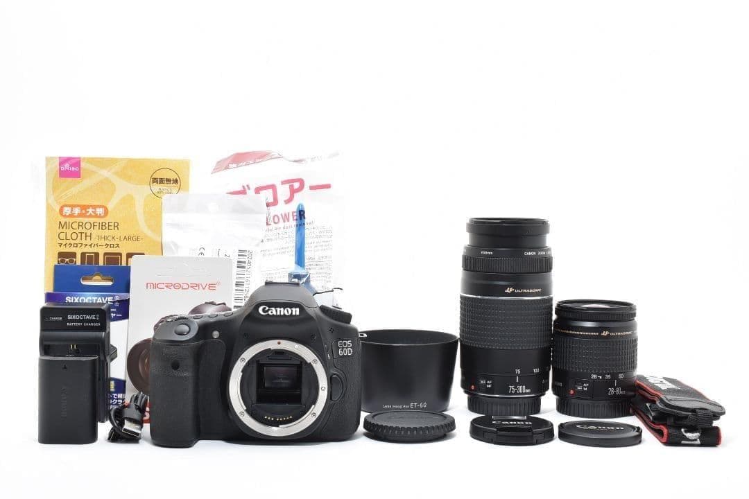 ショット数少✨迫力の超望遠✨Canon EOS 60D✨ダブルレンズ 一眼レフ