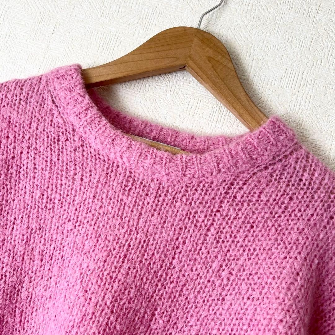 MADISONBLUE モヘヤアルパカ ハーフスリーブニット クロップド丈