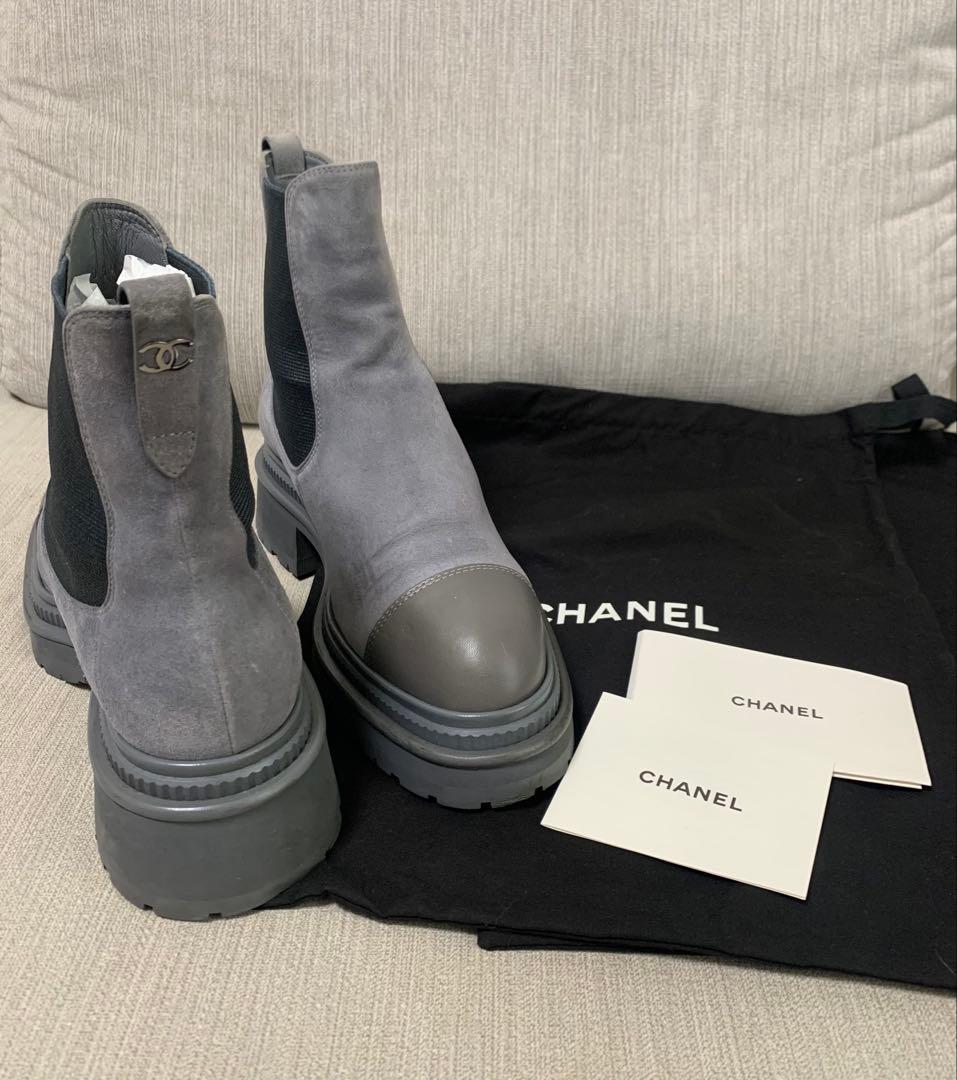 シャネル CHANEL ショートブーツ サイドゴアブーツ ココマーク 38サイズ