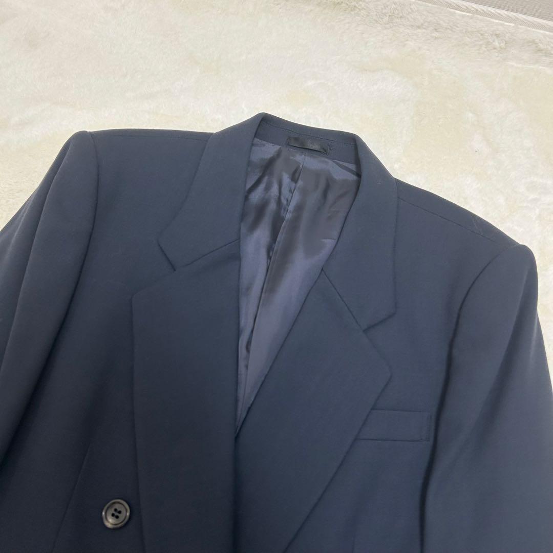 【美品】バーバリー スーツ セットアップ ネイビー 15号 ダブルブレスト