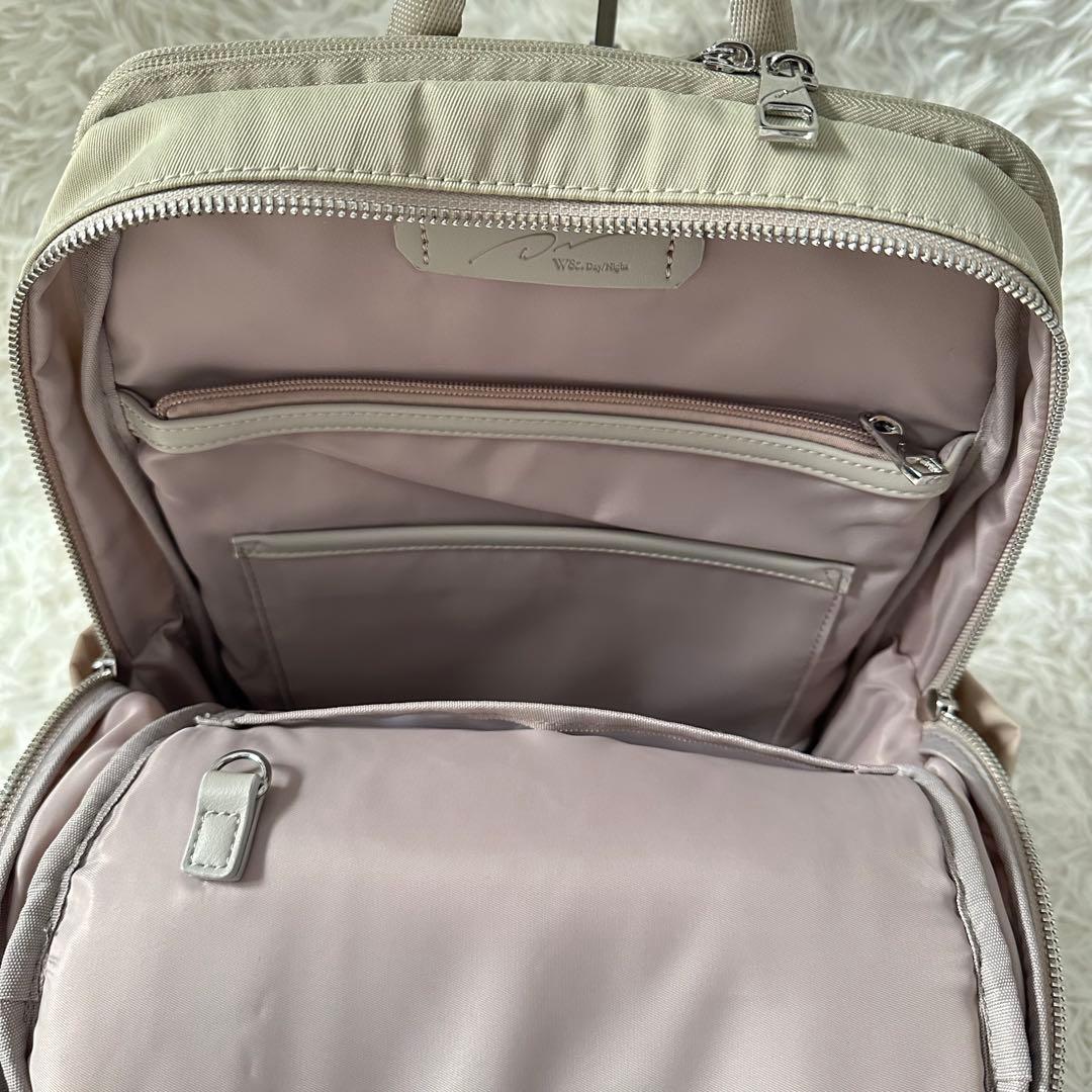 【美品】W&.Day/Night　ポルク　スクエアリュック A4サイズ　ベージュ