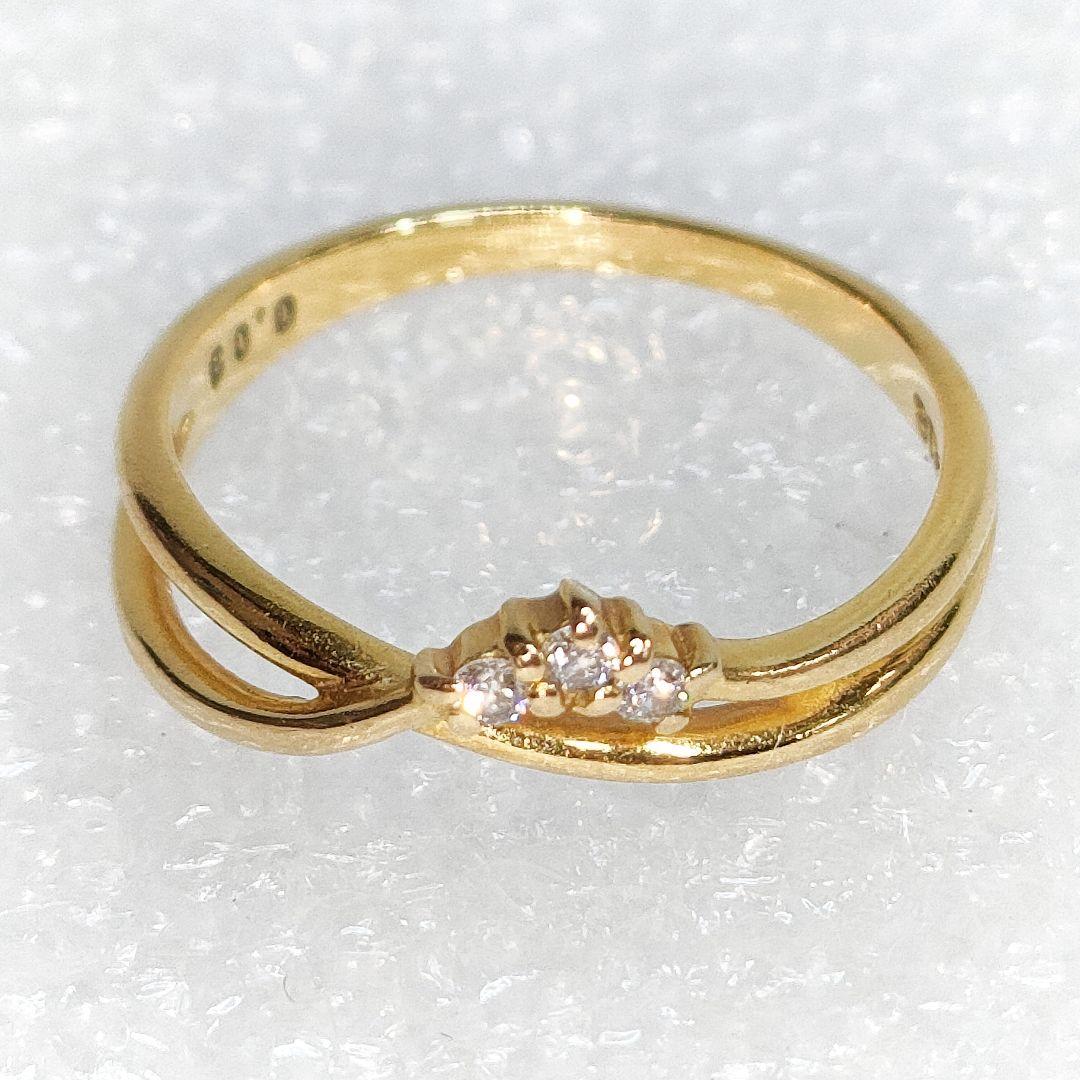 K18 ダイヤモンド ピンキー リング 指輪