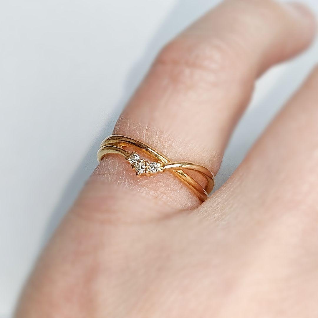 K18 ダイヤモンド ピンキー リング 指輪