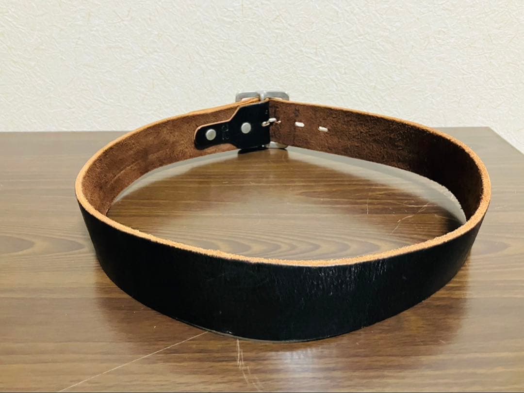 HTC レザーベルト　スタッズベルト　エンドオンリー　ブラック