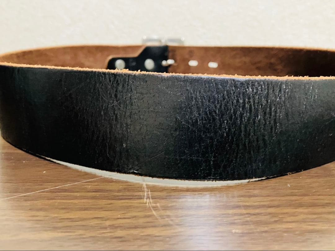 HTC レザーベルト　スタッズベルト　エンドオンリー　ブラック