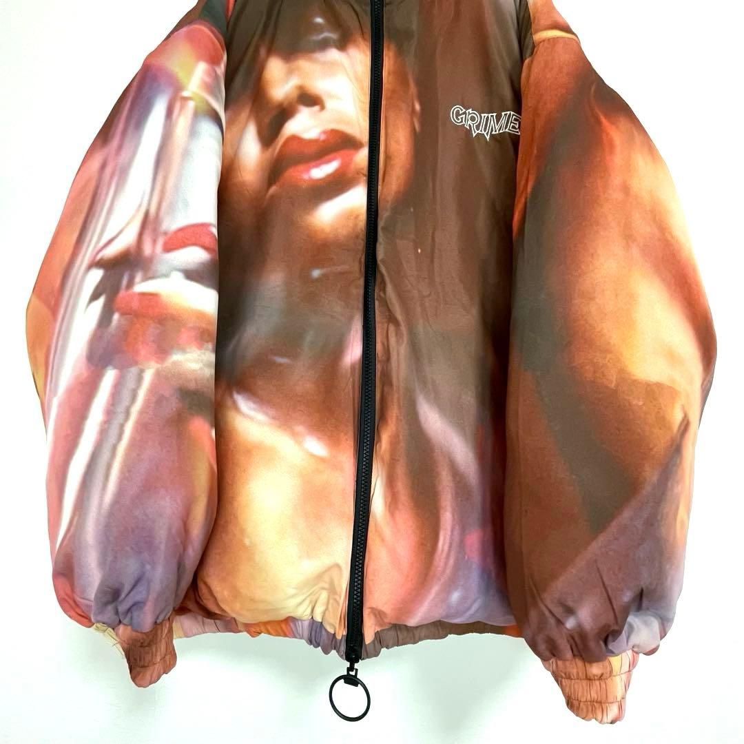 GRIMEY GRMY リバーシブル パフジャケット L ブラック 総柄
