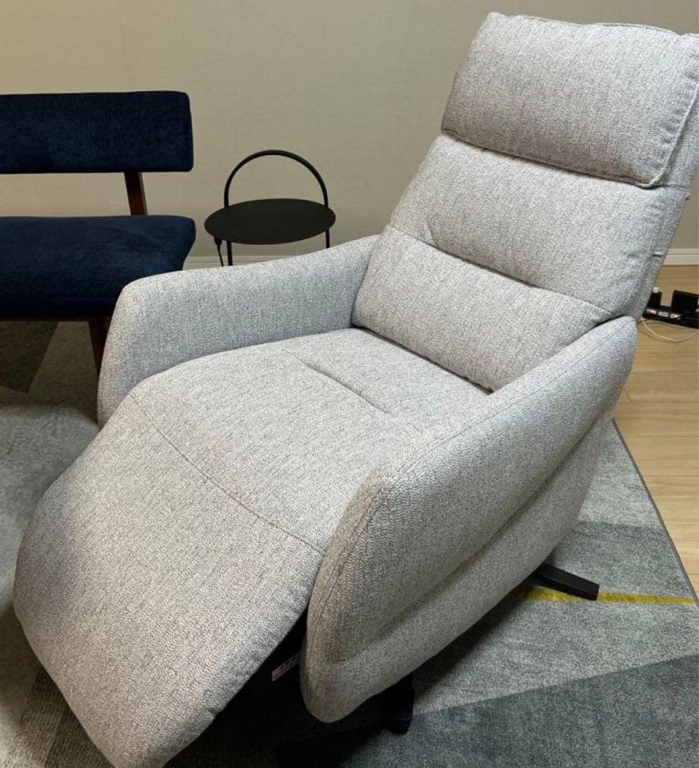 ニトリ 2モーター　電動リクライニングチェア　布張り　グレー