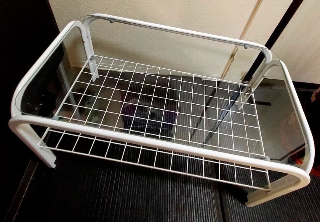 80’s スペースエイジ ミッドセンチュリー ポストモダン ガラステーブル