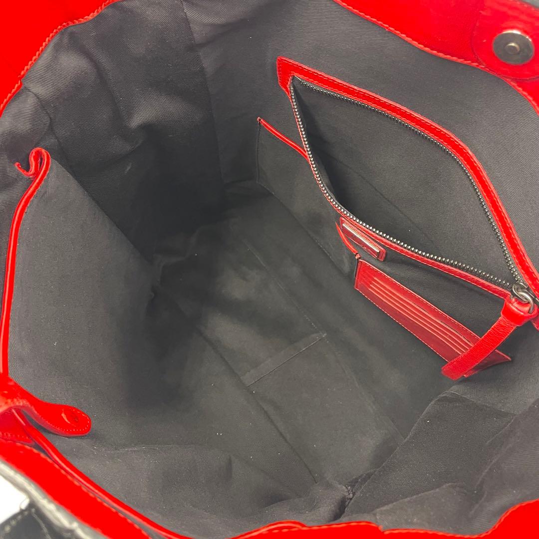 クリスチャンルブタン レザー トートバッグ 2way ショルダー ブラック大容量