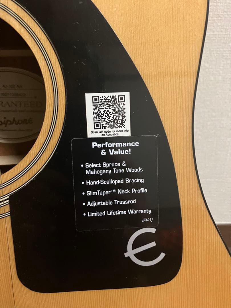 エピフォン　AJ-100NA 改FISHMANエレアコ ソフトケース付