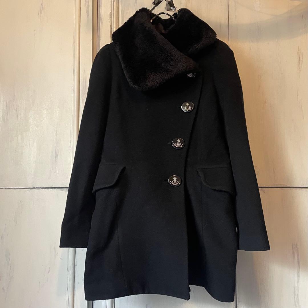 Vivienne Westwood ファーコート　オーブ　ボア　黒