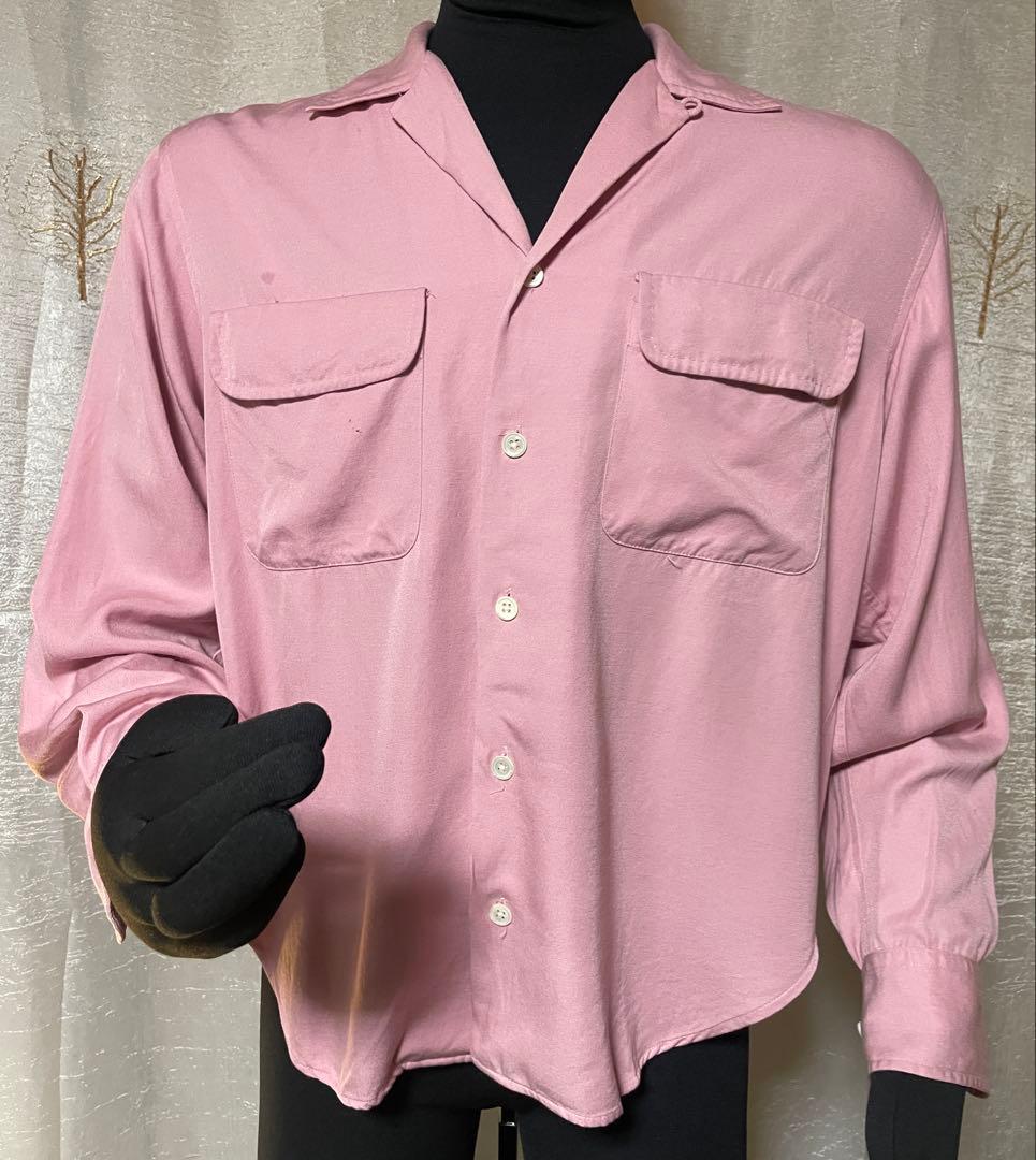 60's チェリーピンクレーヨンシャツ
