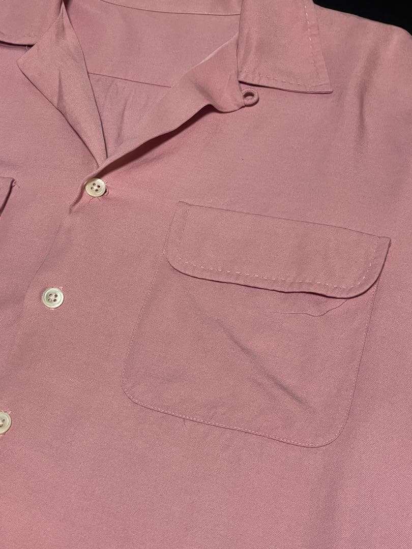 60's チェリーピンクレーヨンシャツ