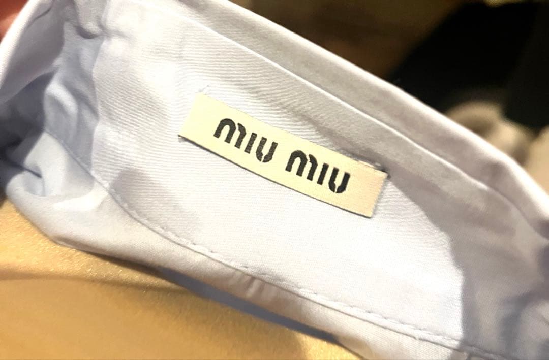 新品　MIUMIU 猫　ワイシャツ　ブラウス