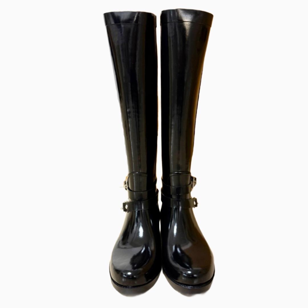 ooo【新品未使用】COACH コーチ レインブーツ 24cm 7ブラック