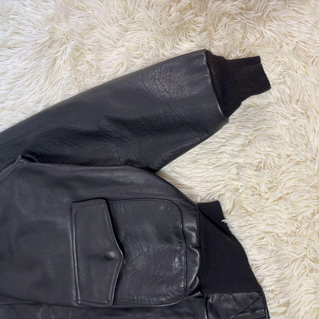 希少✨90's レザージャケット A-2 フライト　米軍官給品　42 本革　黒