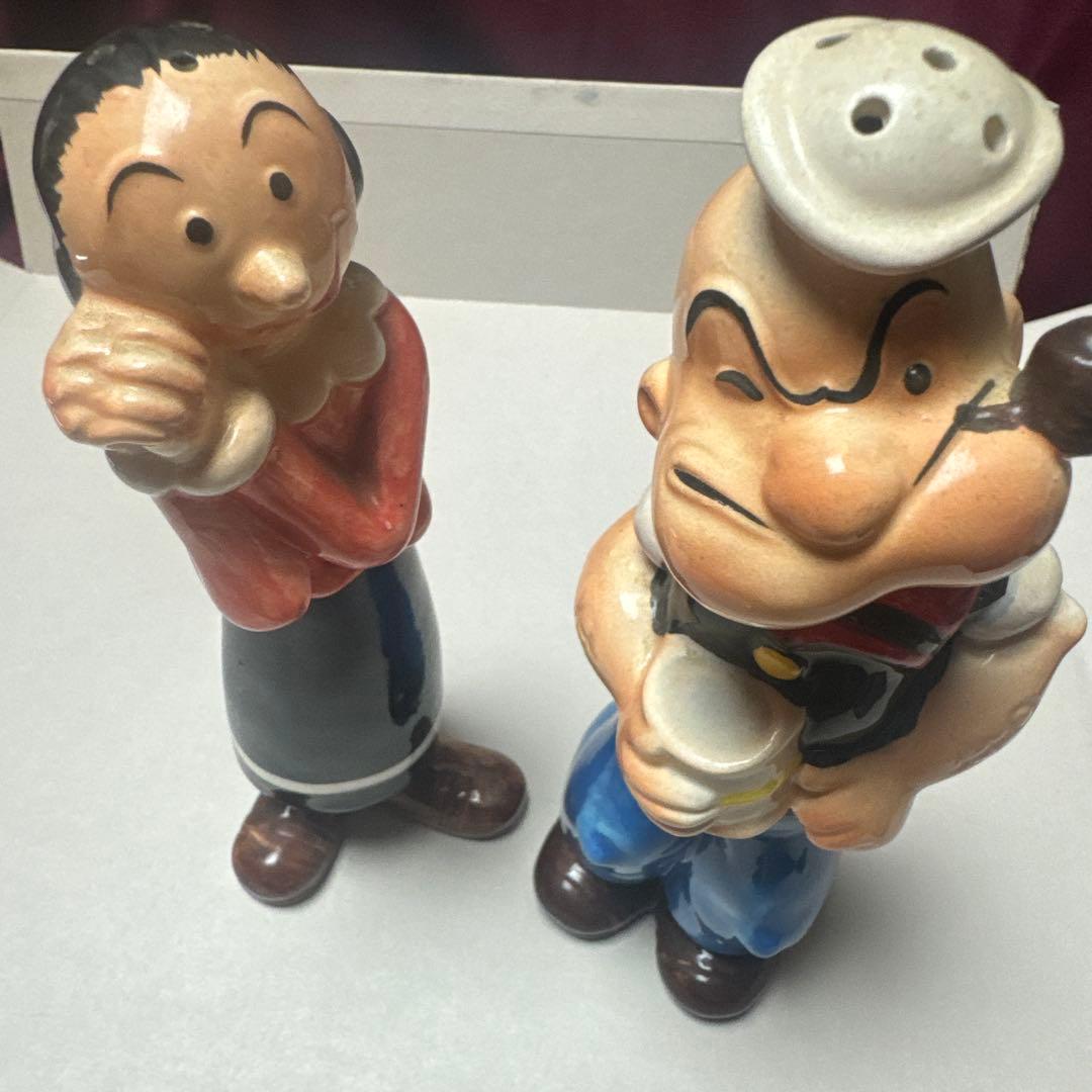 ポパイ&オリーブ　陶器製　ヴィンテージ　調味料入れ　置き物