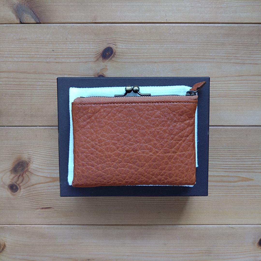 【新品】土屋鞄／オイルヌメがま口／ポケット財布／ブラウン／価格調整済