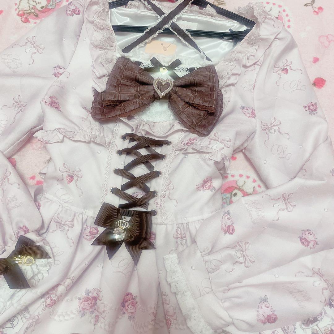 新品タグ付♡リズリサ♡ Melty Chocolateワンピース♡ピンク♡