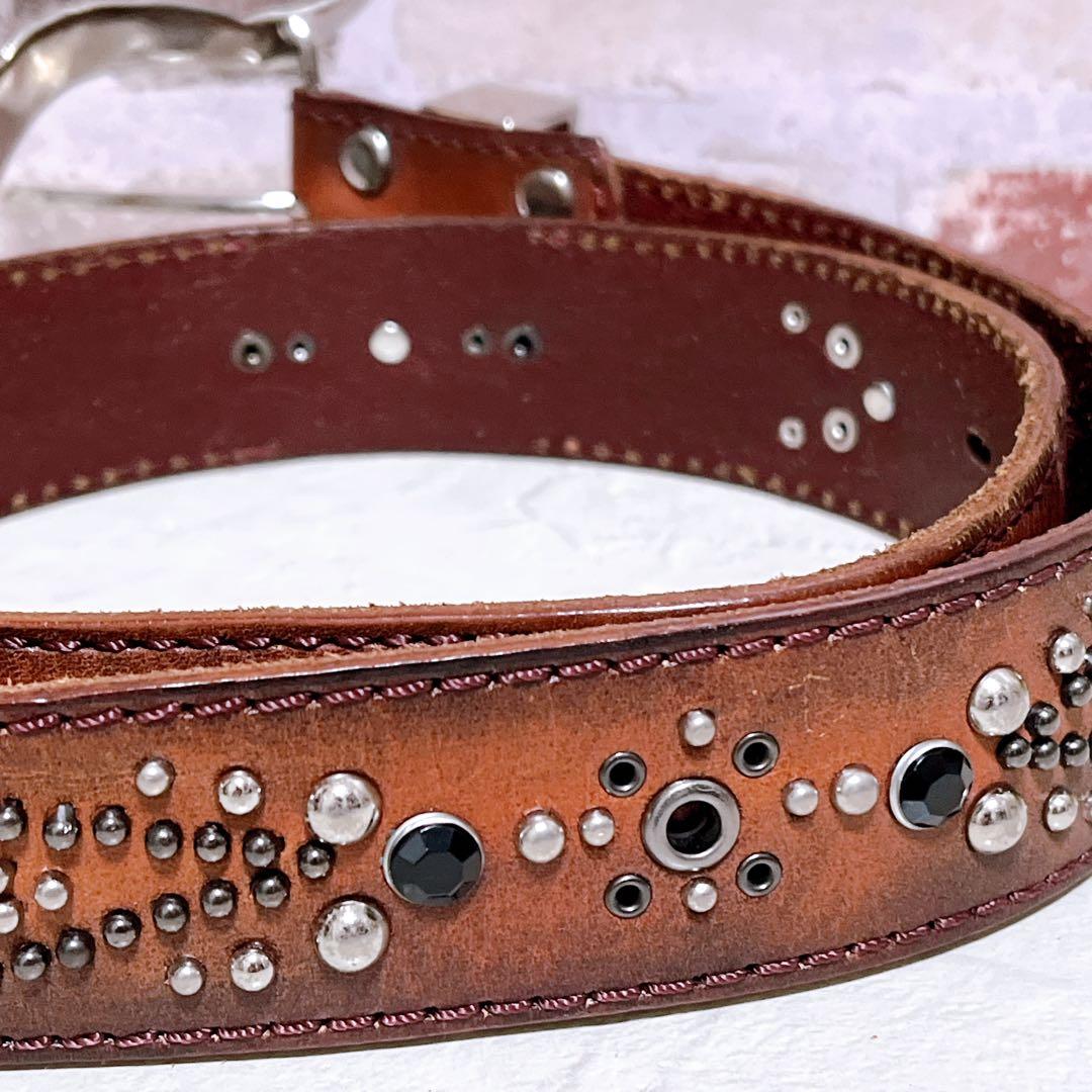 【TornadoMart トルネードマート】レザー ベルト M スタッズ Y2K