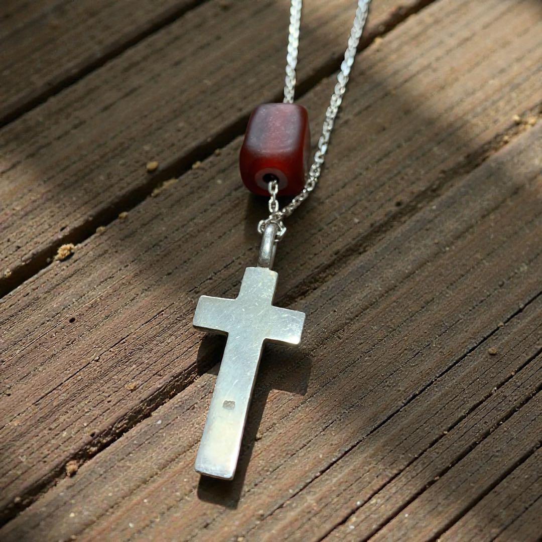 クロスネックレス　ホワイトハーツ　シルバー925 bingo brothers