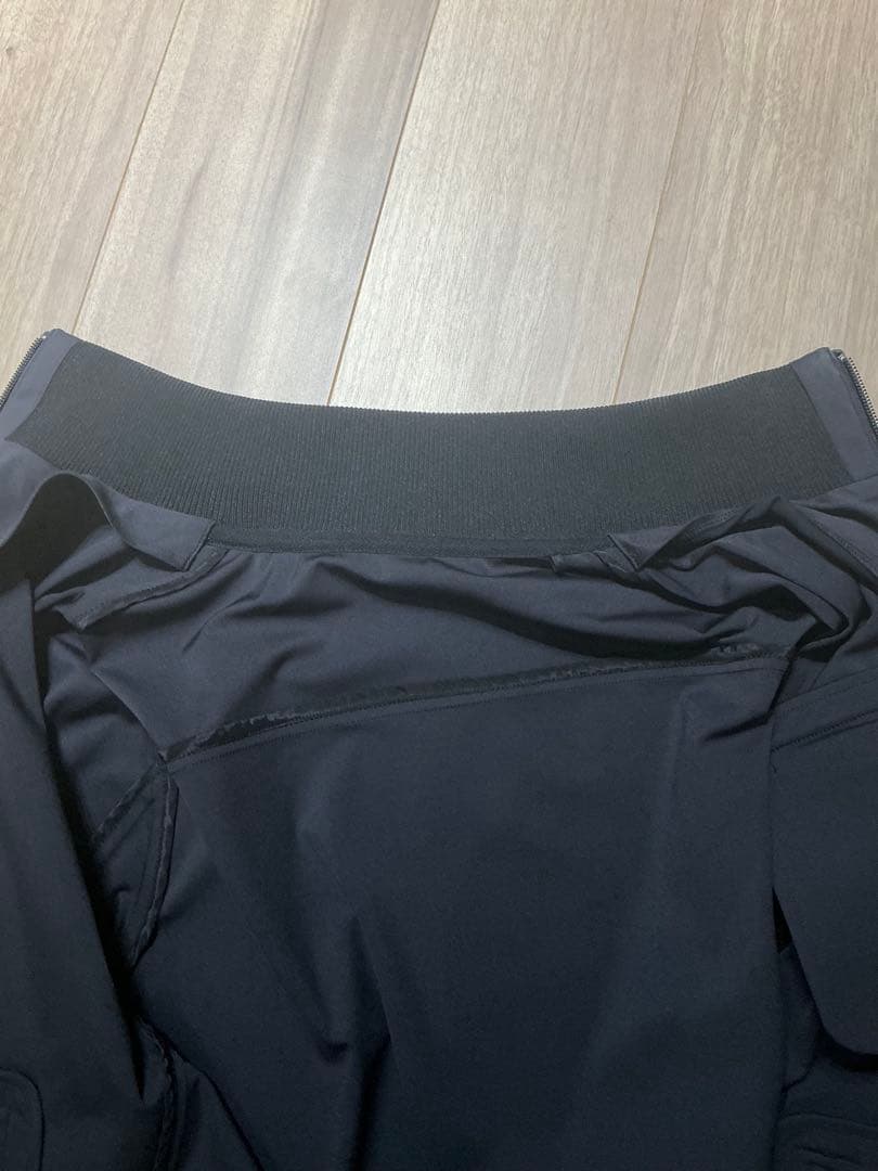 K-3B 043_N スタンドカラー ライダースリブブルゾン