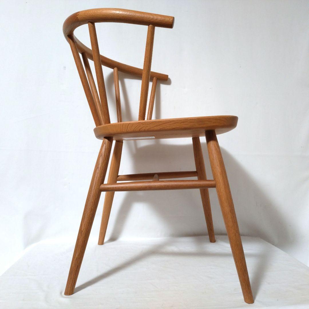 美品　無印良品　アームチェア ②　ダイニングチェア　オーク材　丸脚　送料無料