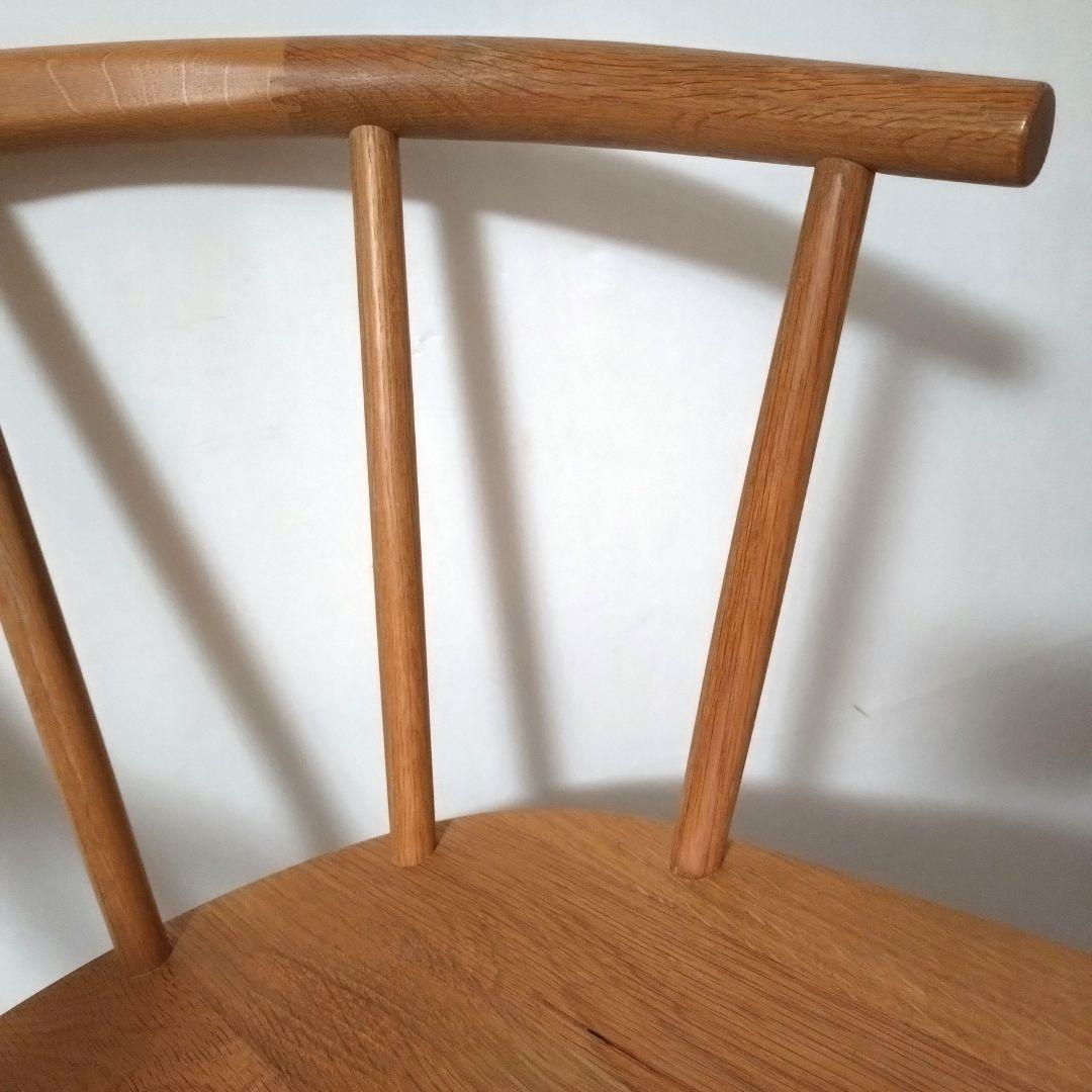 美品　無印良品　アームチェア ②　ダイニングチェア　オーク材　丸脚　送料無料