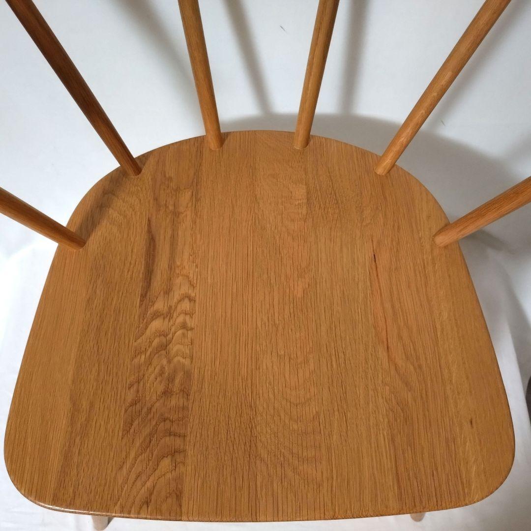 美品　無印良品　アームチェア ②　ダイニングチェア　オーク材　丸脚　送料無料