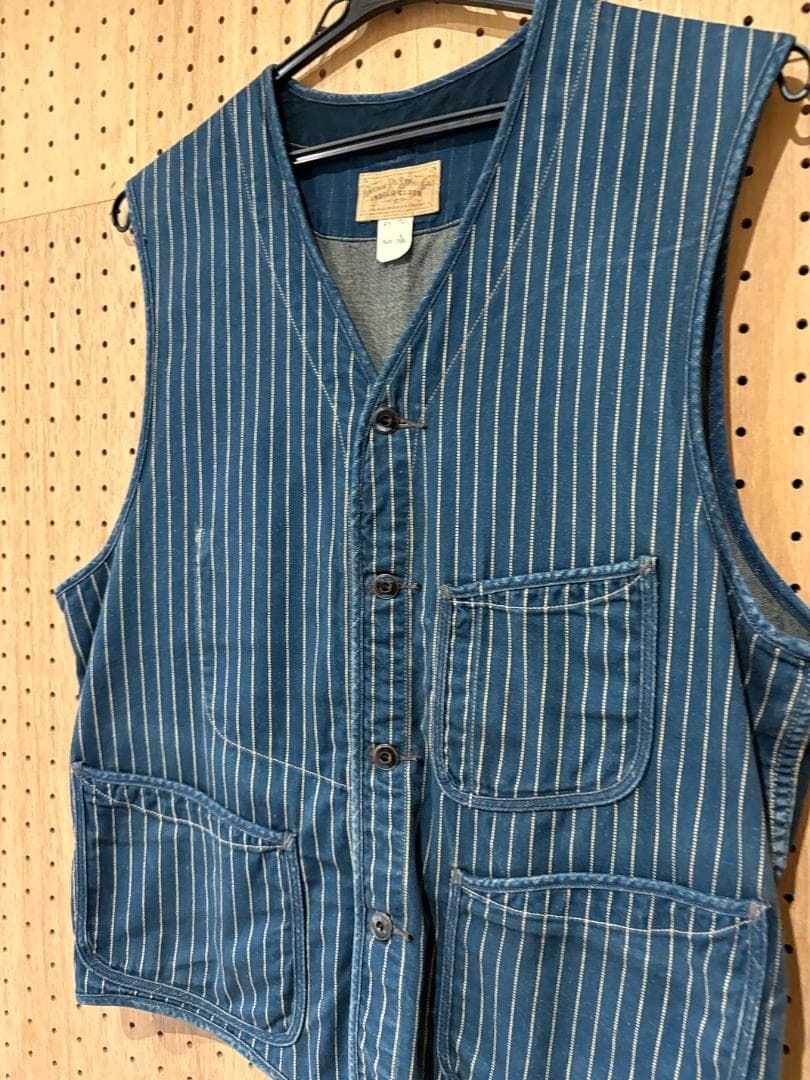 RRL ダブルアールエル ベスト ネイビーストライプ