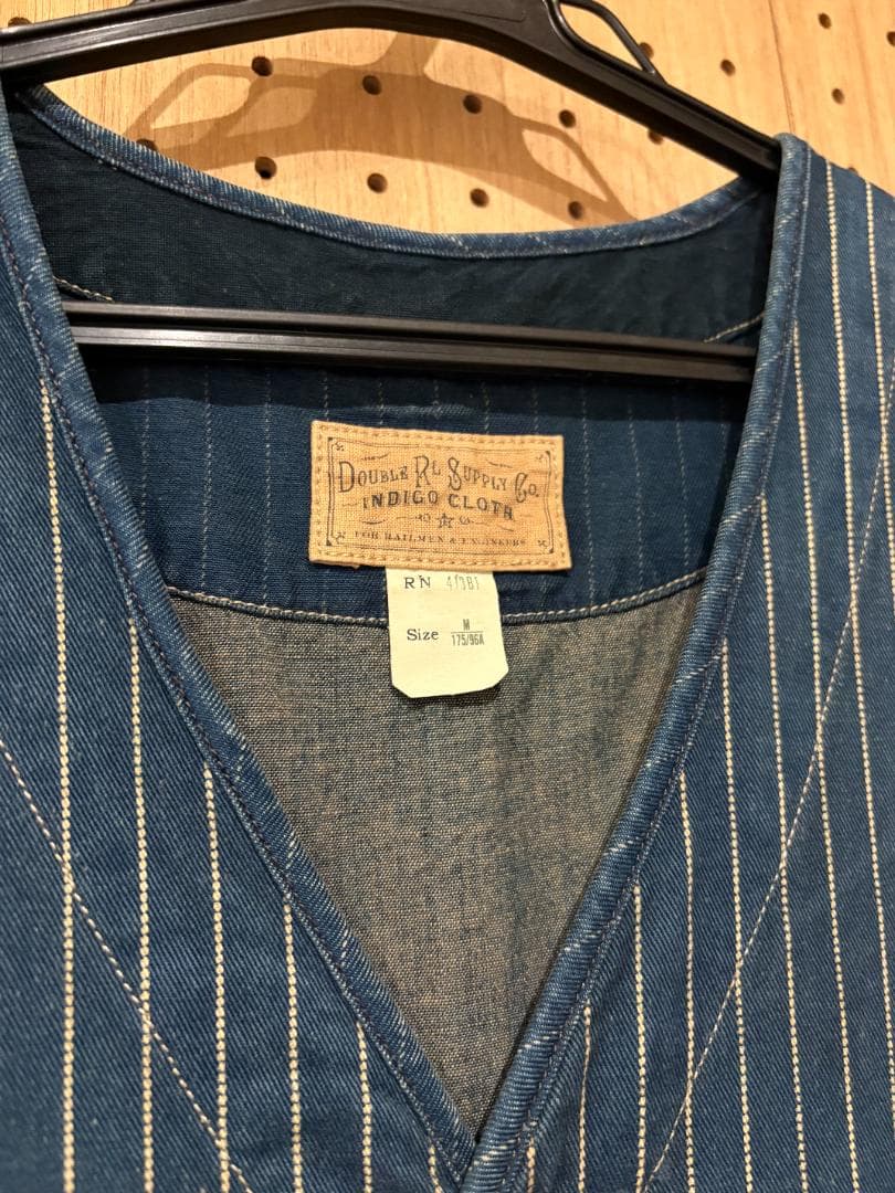 RRL ダブルアールエル ベスト ネイビーストライプ