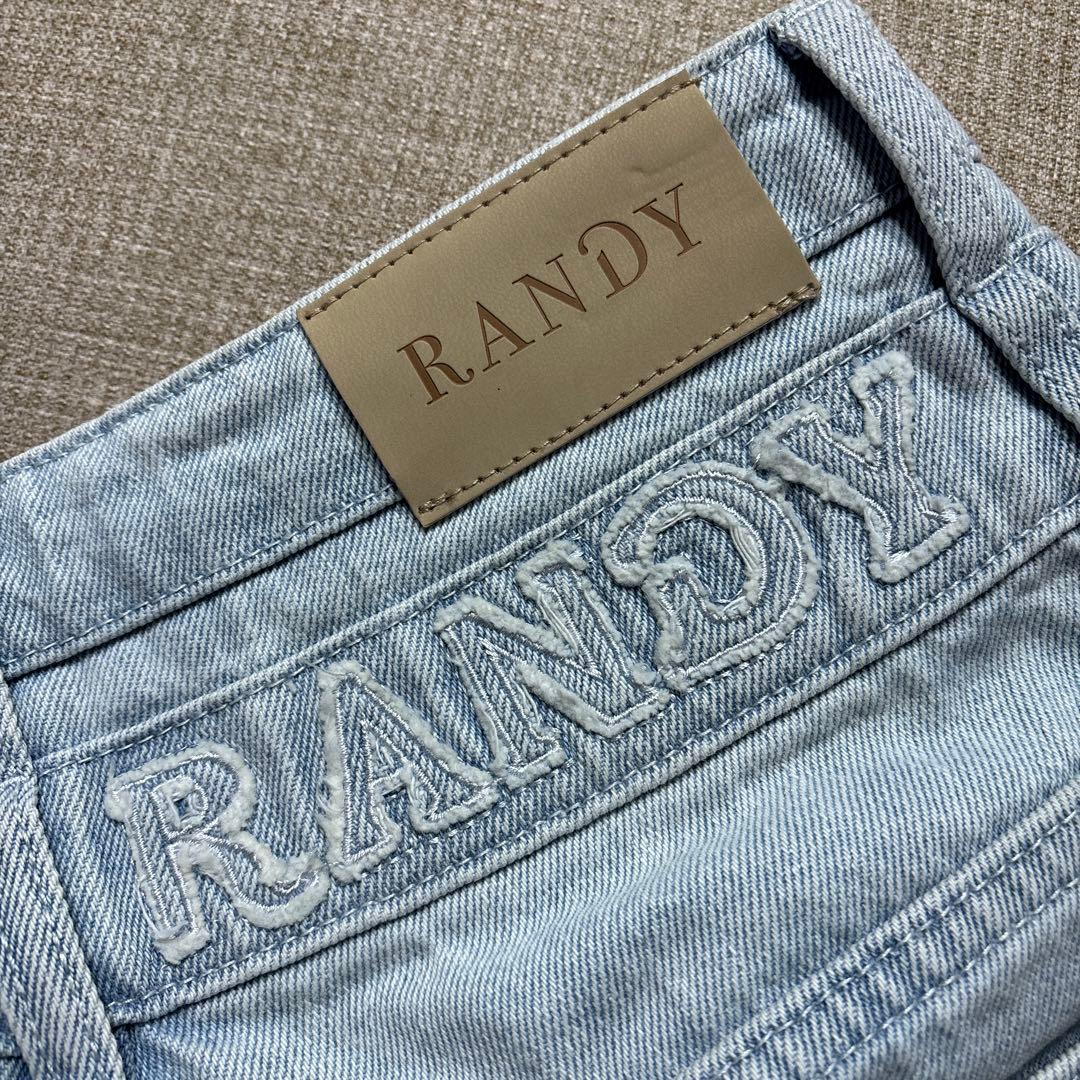 Randyビジューバックカットワイドデニム Mサイズ