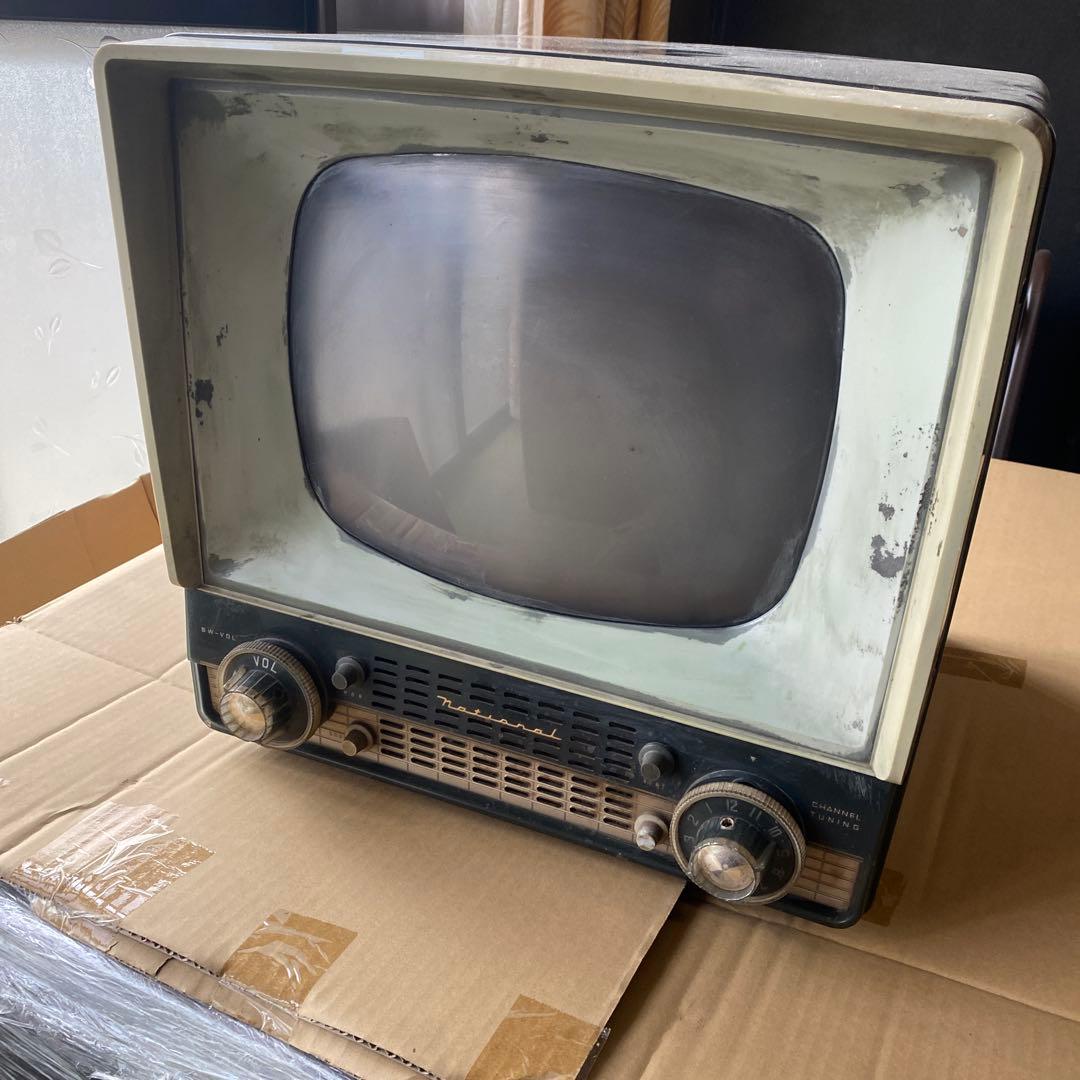 白黒テレビ　昭和レトロ　アンティーク　ナショナル　ディスプレイ用に！